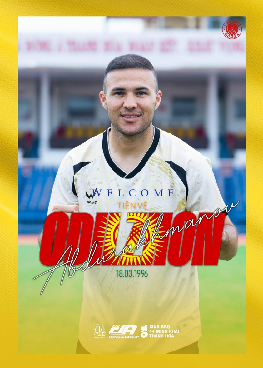 Odilzhon Abdurakhmanov trong màu áo CLB Thanh Hóa